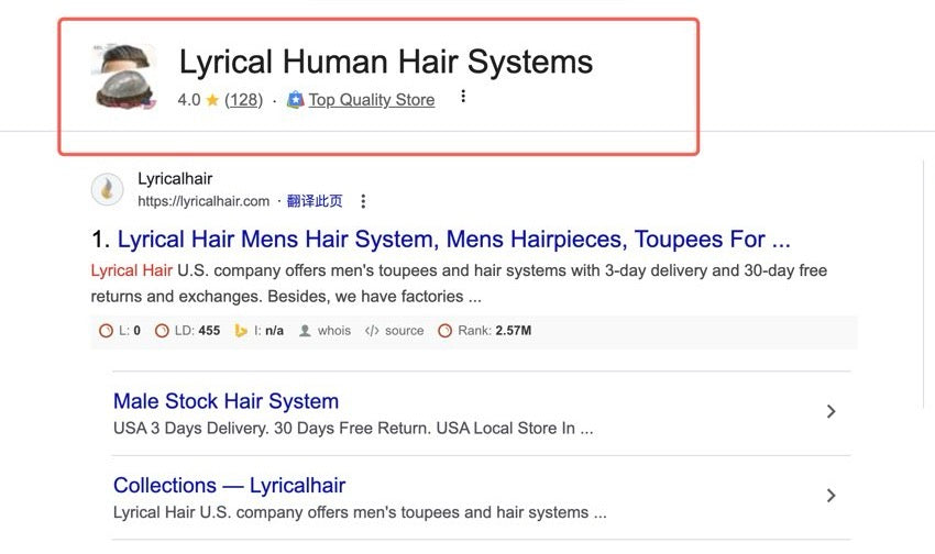 Lyrical Hair: Honored to Be Google's Top Quality Store