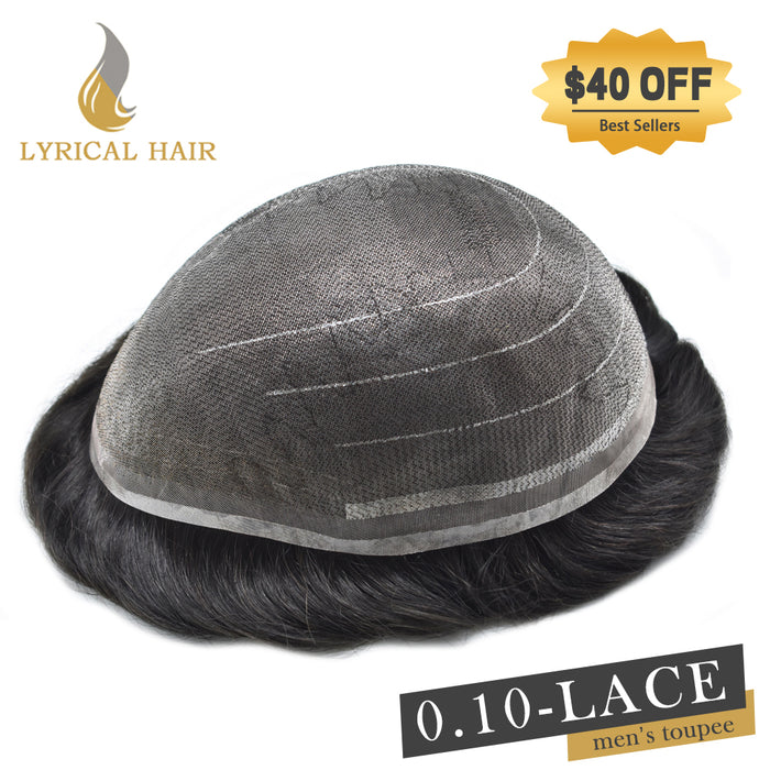 LYRICAL HAIR Full Swiss Super Welded Lace Mens Toupee US STOCK Bleached Knots Men Hair Piece Natural looking Toupee for Men