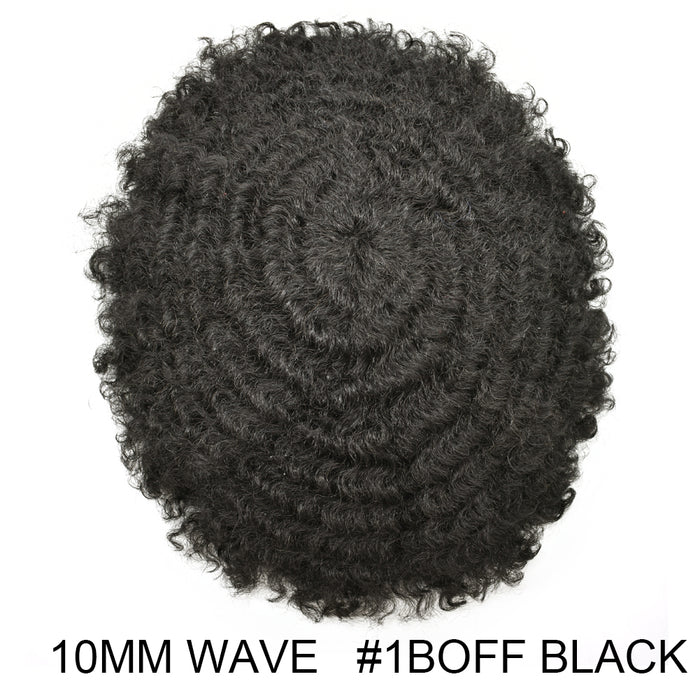 LYRICAL HAIR Kinky Curly Afro Mens Toupee 0.03-0.06mm Thickness PU  Hair Unit For Black Men