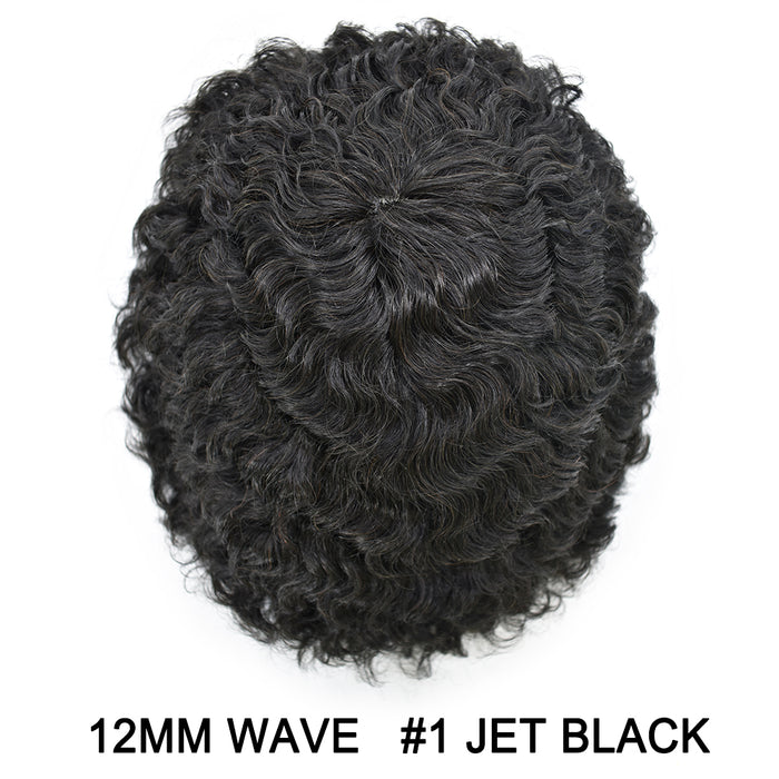 LYRICAL HAIR Kinky Curly Afro Mens Toupee 0.03-0.06mm Thickness PU  Hair Unit For Black Men
