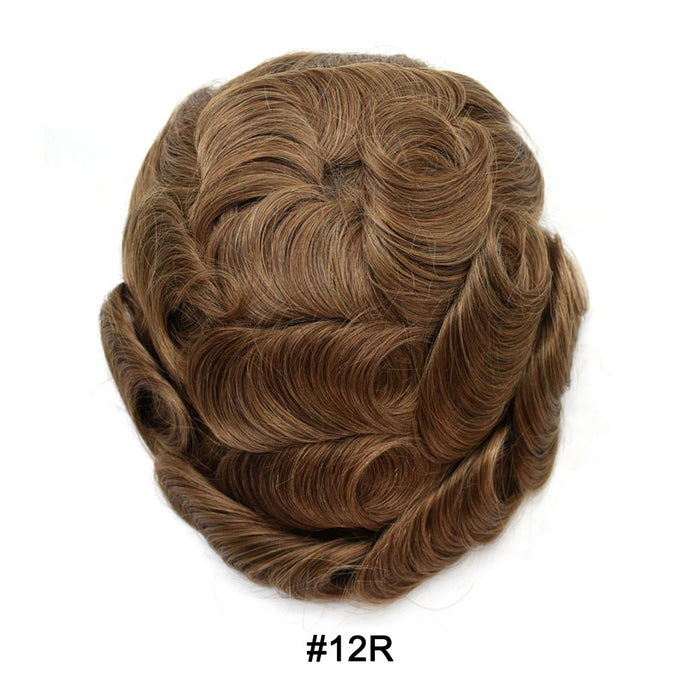LYRICAL HAIR US Stock 0.08mm Thickness Natural&Durable Thin Skin Human Hair System For Men V-Looped Knots Mens Hairpieces Natural Hairline  Toupee for Men