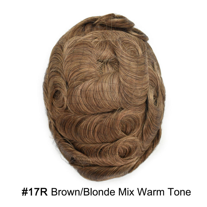 LYRICAL HAIR US Stock French Lace With PU Human Hair System For Men Natural Hairline Bleached  Knots Toupee for Men