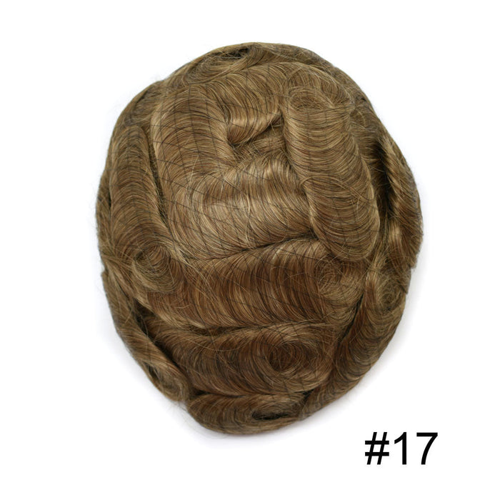 Hair System for Mens Hair Piece US STOCK Monofilament with PU Coating(NPU) Toupee Folded Lace Front Natural Hairline Mens Toupee | Black