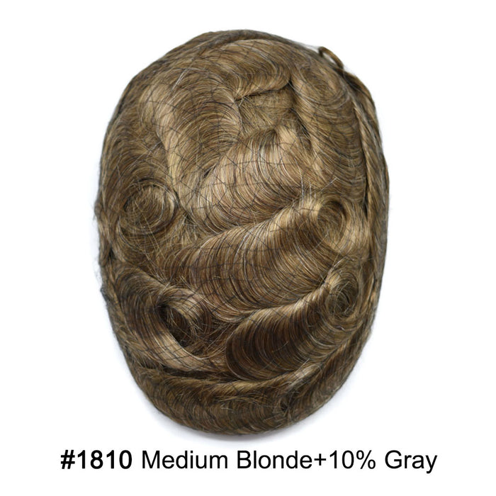 LYRICAL HAIR US Stock French Lace With PU Human Hair System For Men Natural Hairline Bleached  Knots Toupee for Men
