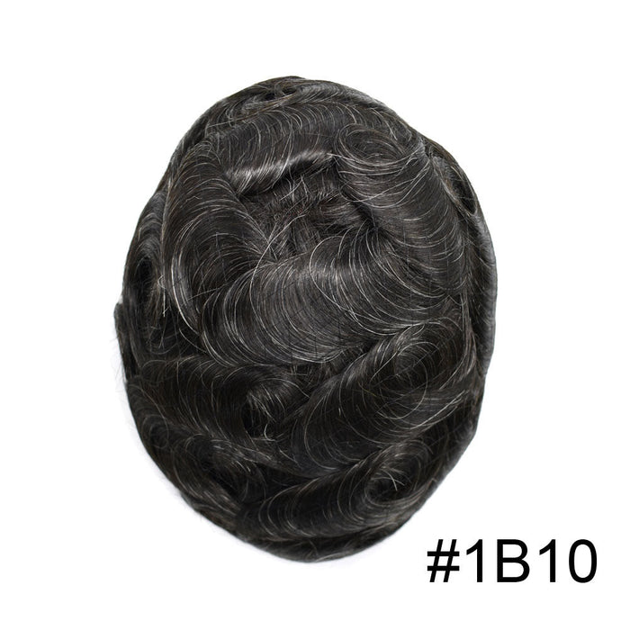 LYRICAL HAIR Men Frontal Hair System US STOCK V-Looped PU Toupee for Men Natural Hairline Mens Toupee
