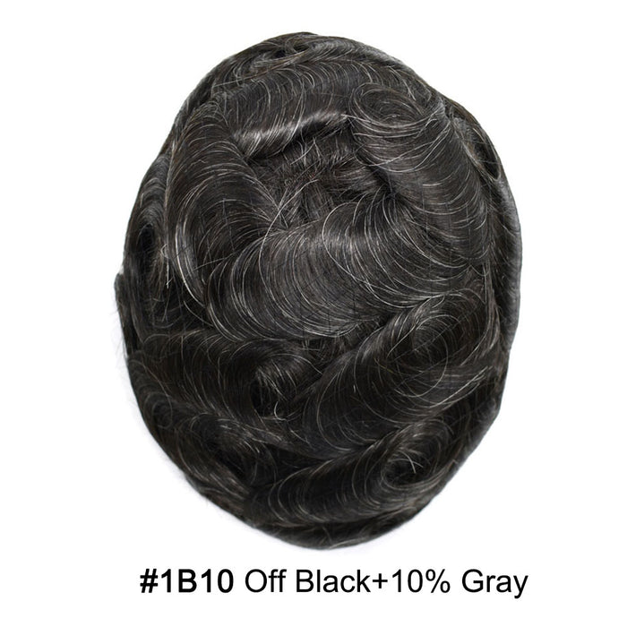 LYRICAL HAIR Fine Mono Poly Skin Mens Hair Pieces French Lace Front Men Toupee Hair Replacement System for Men
