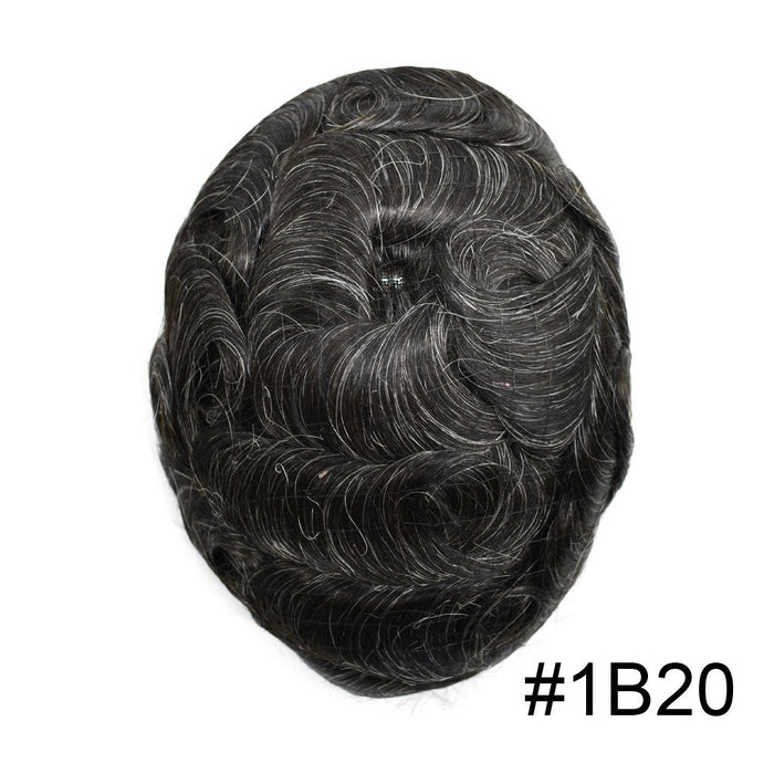 LYRICAL HAIR Men Frontal Hair System US STOCK V-Looped PU Toupee for Men Natural Hairline Mens Toupee