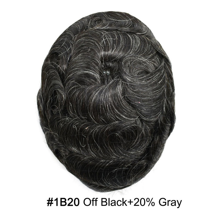 LYRICAL HAIR US Stock French Lace With PU Human Hair System For Men Natural Hairline Bleached  Knots Toupee for Men