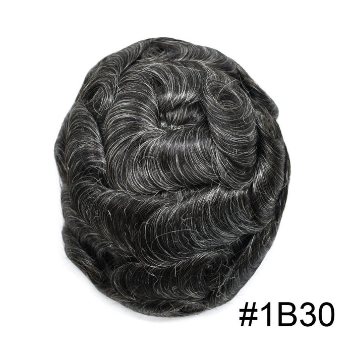 Hair System for Mens Hair Piece US STOCK Monofilament with PU Coating(NPU) Toupee Folded Lace Front Natural Hairline Mens Toupee | Black