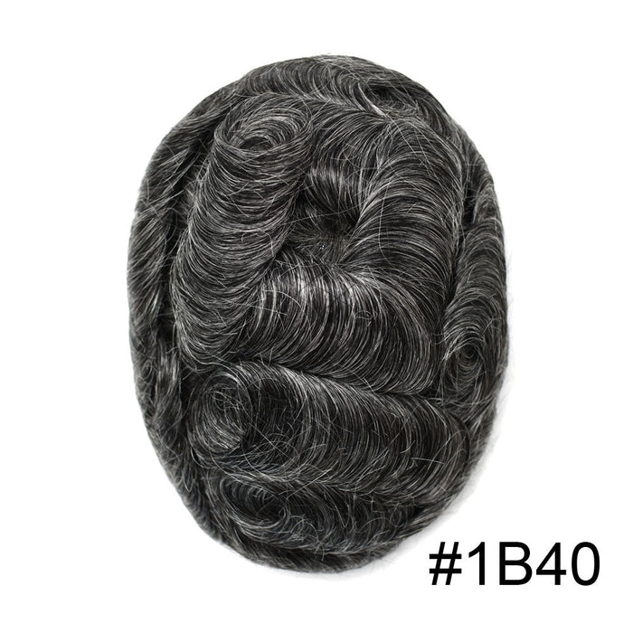 Hair System for Mens Hair Piece US STOCK Monofilament with PU Coating(NPU) Toupee Folded Lace Front Natural Hairline Mens Toupee | Black