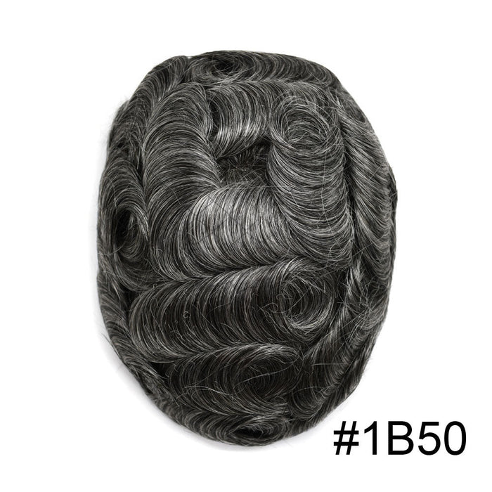Hair System for Mens Hair Piece US STOCK Monofilament with PU Coating(NPU) Toupee Folded Lace Front Natural Hairline Mens Toupee | Black