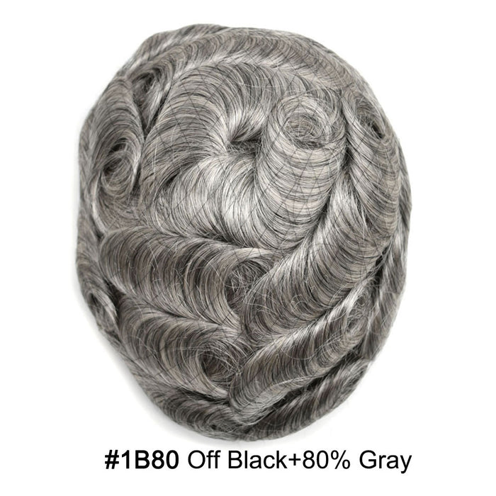 LYRICAL HAIR Fine Mono Poly Skin Mens Hair Pieces French Lace Front Men Toupee Hair Replacement System for Men