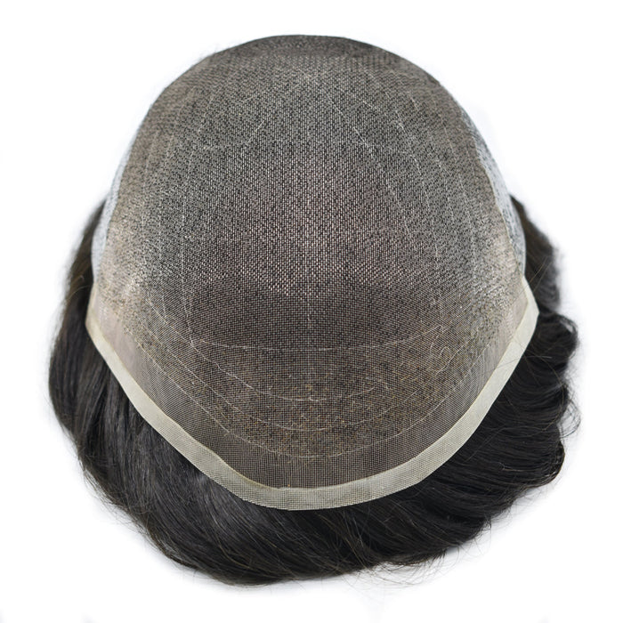 LYRICAL HAIR System For Men Human Hair Swiss Super Welded Lace wIith Poly Natural Hairline Bleached  Knots Toupee for Men