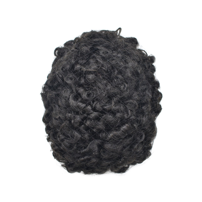 LYRICAL HAIR Kinky Curly Afro Mens Toupee 0.03-0.06mm Thickness PU  Hair Unit For Black Men