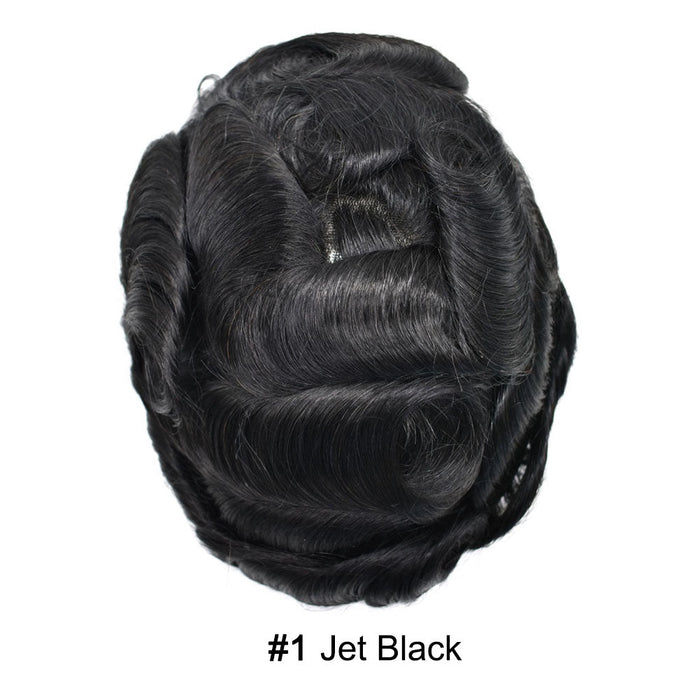 LYRICAL HAIR US Stock Toupee for Mens Full PU Injected Human Hairpiece for Men Durable Mens Hair System