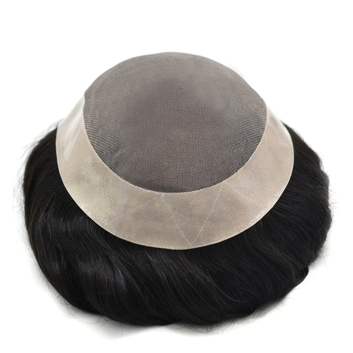 LYRICAL HAIR Human Hair System For Men Monofilament With PU Lace Folded In Front Hairpiece