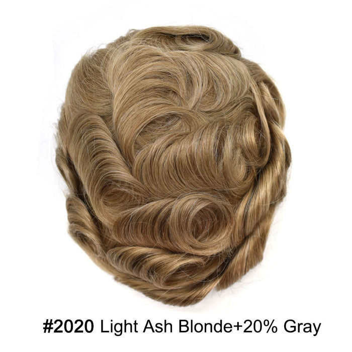 LYRICAL HAIR US Stock French Lace With PU Human Hair System For Men Natural Hairline Bleached  Knots Toupee for Men