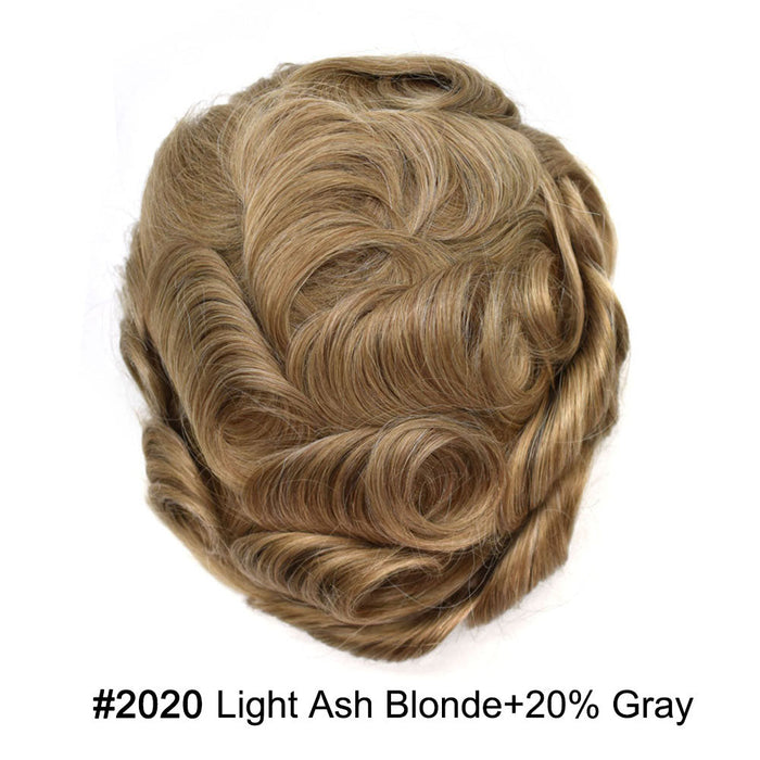 LYRICAL HAIR Full Swiss Super Welded Lace Mens Toupee US STOCK Bleached Knots Men Hair Piece Natural looking Toupee for Men