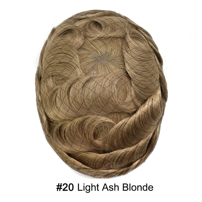 LYRICAL HAIR Full Swiss Super Welded Lace Mens Toupee US STOCK Bleached Knots Men Hair Piece Natural looking Toupee for Men