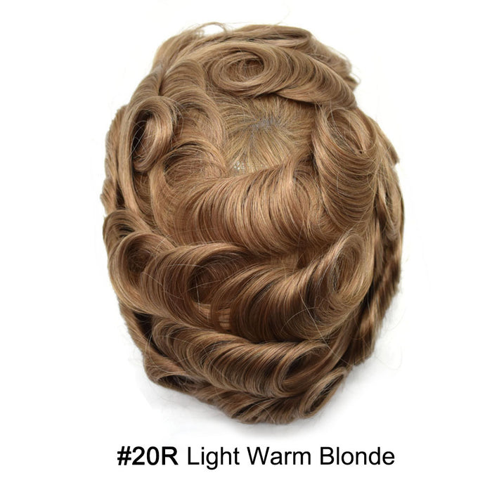 LYRICAL HAIR US Stock 0.08mm Thickness Natural&Durable Thin Skin Human Hair System For Men V-Looped Knots Mens Hairpieces Natural Hairline  Toupee for Men