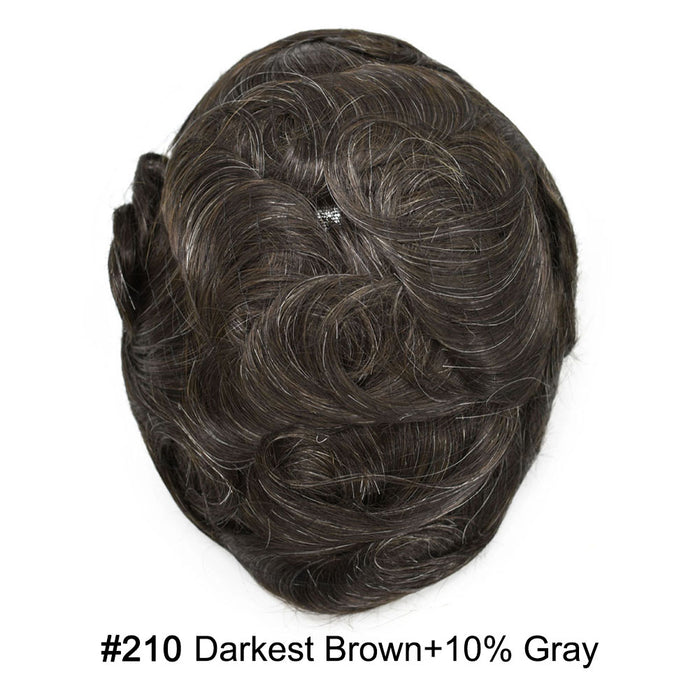 LYRICAL HAIR US Stock French Lace With PU Human Hair System For Men Natural Hairline Bleached  Knots Toupee for Men
