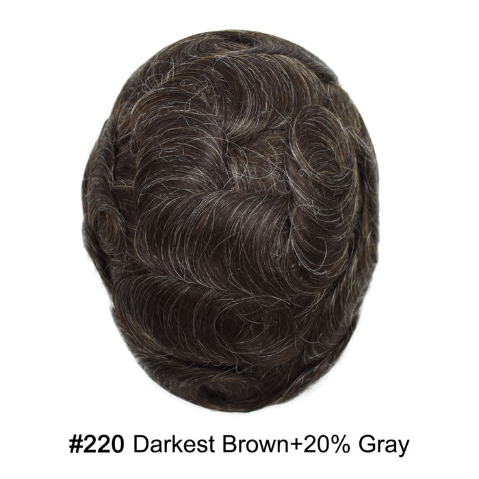 LYRICAL HAIR US Stock French Lace With PU Human Hair System For Men Natural Hairline Bleached  Knots Toupee for Men