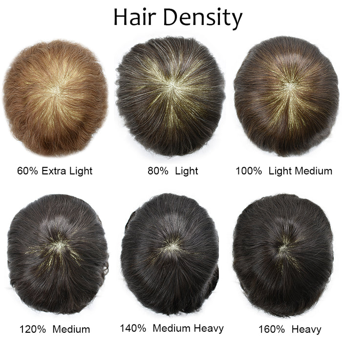 LYRICAL HAIR Mens Toupee 0.06mm Ultra Thin Skin Hair Replacement System for Men V-Looped Knots Mens Hairpieces Natural Hairline Toupee for Men