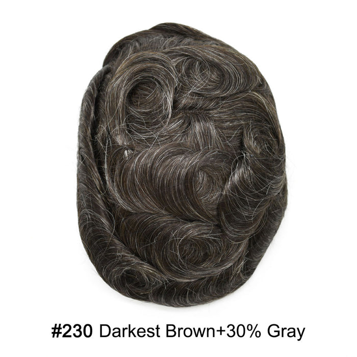 LYRICAL HAIR US Stock French Lace With PU Human Hair System For Men Natural Hairline Bleached  Knots Toupee for Men