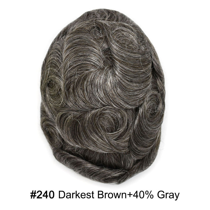 LYRICAL HAIR US Stock French Lace With PU Human Hair System For Men Natural Hairline Bleached  Knots Toupee for Men