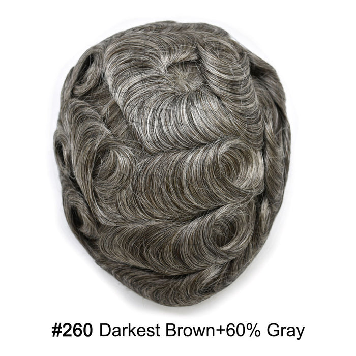 LYRICAL HAIR US Stock French Lace With PU Human Hair System For Men Natural Hairline Bleached  Knots Toupee for Men