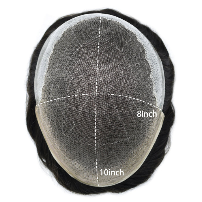 LYRICAL HAIR System For Men Human Hair Swiss Super Welded Lace wIith Poly Natural Hairline Bleached  Knots Toupee for Men