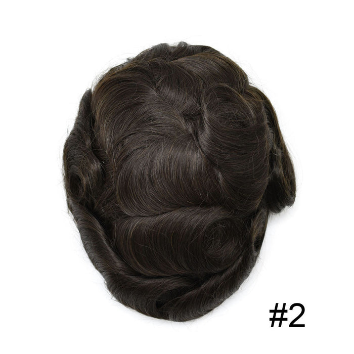 LYRICAL HAIR Men Frontal Hair System US STOCK V-Looped PU Toupee for Men Natural Hairline Mens Toupee