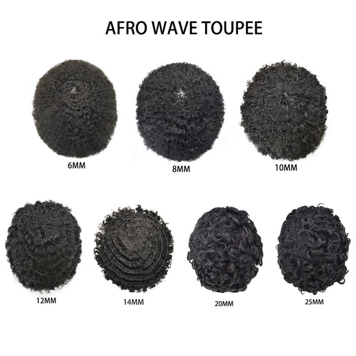 LYRICAL HAIR Afro Men Hair System French Lace with Injected PU Skin Non Surgical Mens Toupee for African American Mens Hair Piece