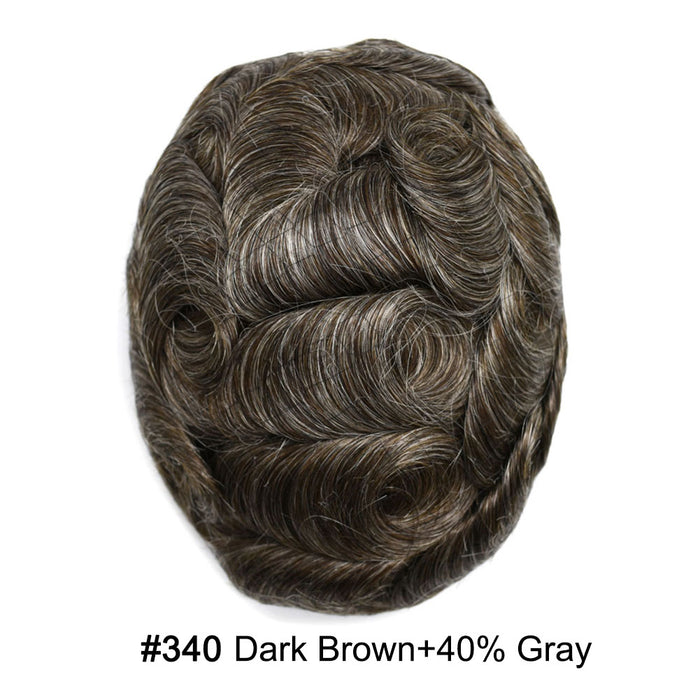 LYRICAL HAIR US Stock French Lace With PU Human Hair System For Men Natural Hairline Bleached  Knots Toupee for Men