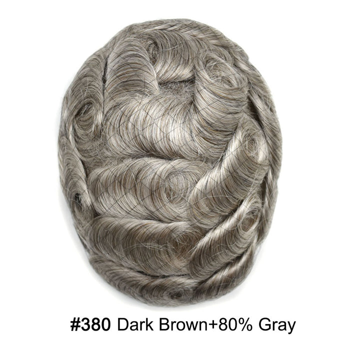 LYRICAL HAIR US Stock French Lace With PU Human Hair System For Men Natural Hairline Bleached  Knots Toupee for Men