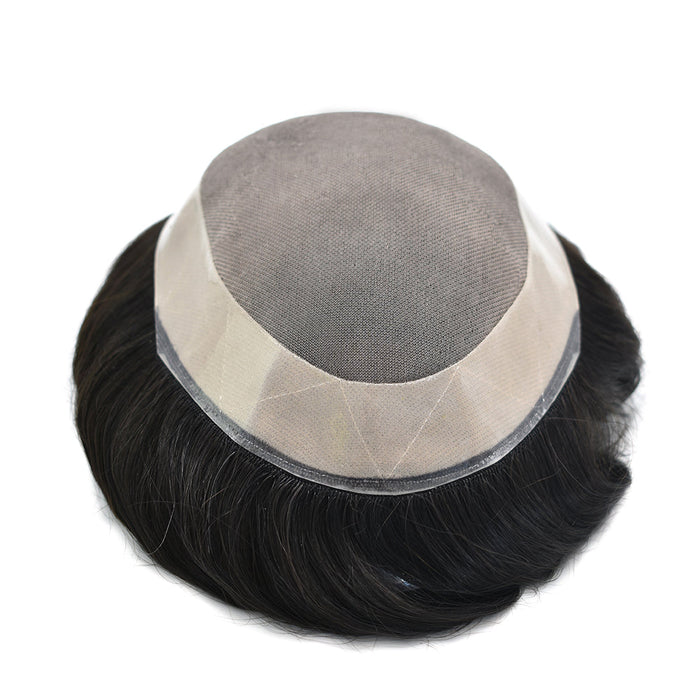 LYRICAL HAIR Human Hair System For Men Monofilament With PU Lace Folded In Front Hairpiece