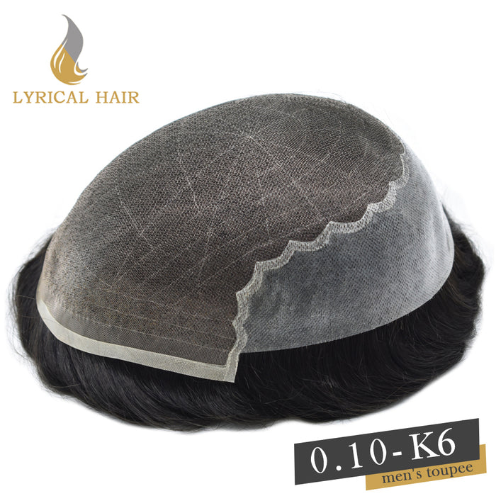 LYRICAL HAIR System For Men Human Hair Swiss Super Welded Lace wIith Poly Natural Hairline Bleached Knots Toupee for Men
