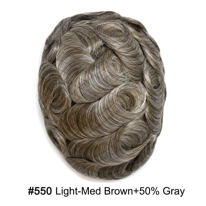 LYRICAL HAIR Full Swiss Super Welded Lace Mens Toupee US STOCK Bleached Knots Men Hair Piece Natural looking Toupee for Men