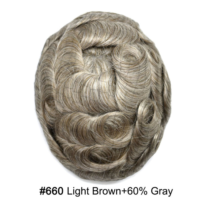 LYRICAL HAIR Men Hair System Full Poly 0.12mm Thickness Men Toupee Hairpieces