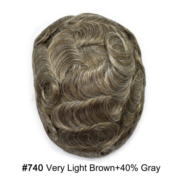 LYRICAL HAIR Full Swiss Super Welded Lace Mens Toupee US STOCK Bleached Knots Men Hair Piece Natural looking Toupee for Men