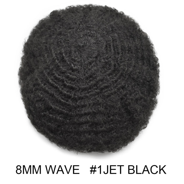 LYRICAL HAIR Afro Curly Toupee For Black Men Full French Lace Hair Units Mens Hairpieces