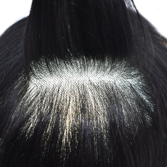 LYRICAL HAIR Mens Toupee Hair System French Lace PU Coated Mens Hairpiece Center Lace Human Toupee for Men