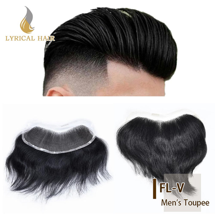 LYRICAL HAIR Swiss Lace Frontal 18CM x 4CM High Quality Frontal Indian Remy Human Hair for Receding Hairline Front Hair System