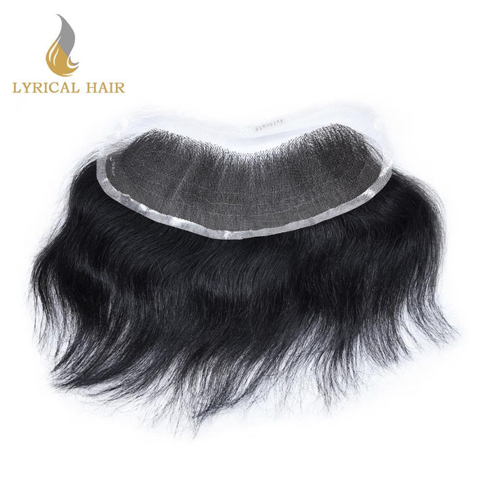 LYRICAL HAIR Swiss Lace Frontal 18CM x 4CM High Quality Frontal Indian Remy Human Hair for Receding Hairline Front Hair System