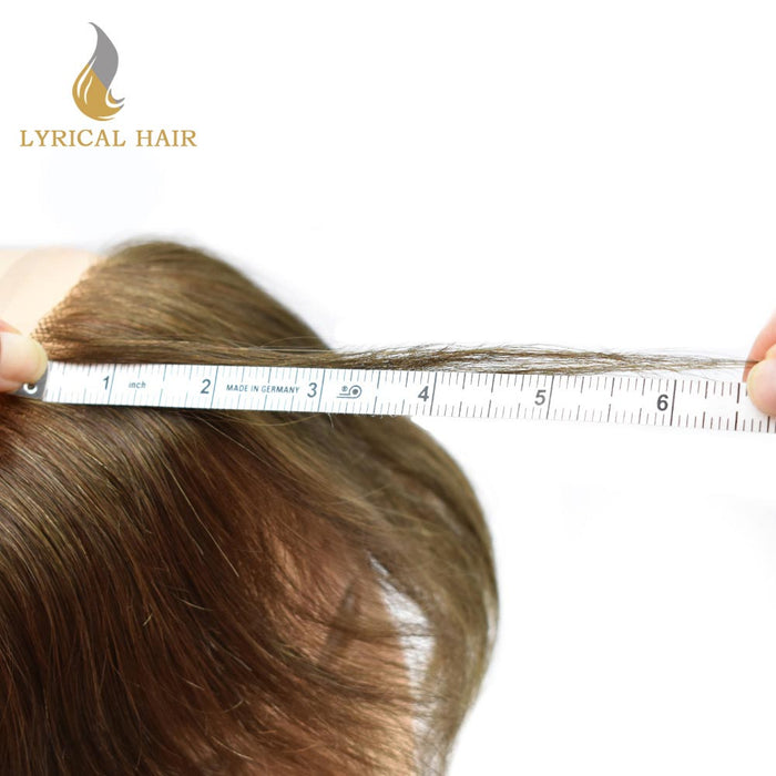 LYRICAL HAIR Swiss Lace Frontal 18CM x 4CM High Quality Frontal Indian Remy Human Hair for Receding Hairline Front Hair System