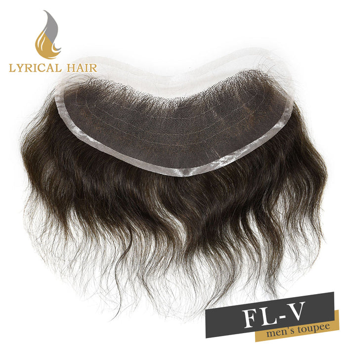 LYRICAL HAIR Swiss Lace Frontal 18CM x 4CM High Quality Frontal Indian Remy Human Hair for Receding Hairline Front Hair System