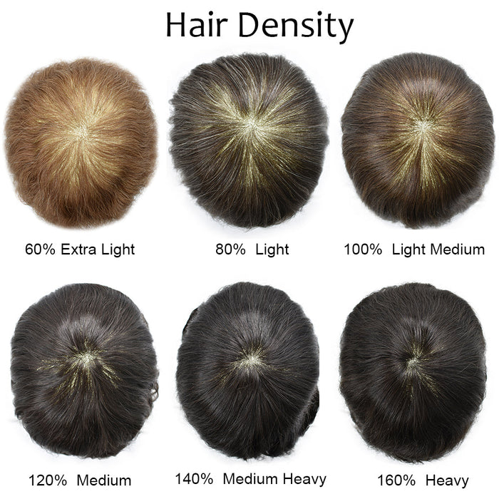 LYRICAL HAIR Men Hair System Full Poly 0.12mm Thickness Men Toupee Hairpieces
