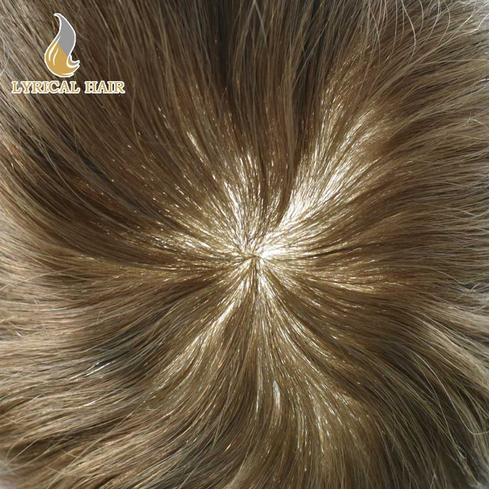 LYRICAL HAIR Men Hair System Full Poly 0.12mm Thickness Men Toupee Hairpieces