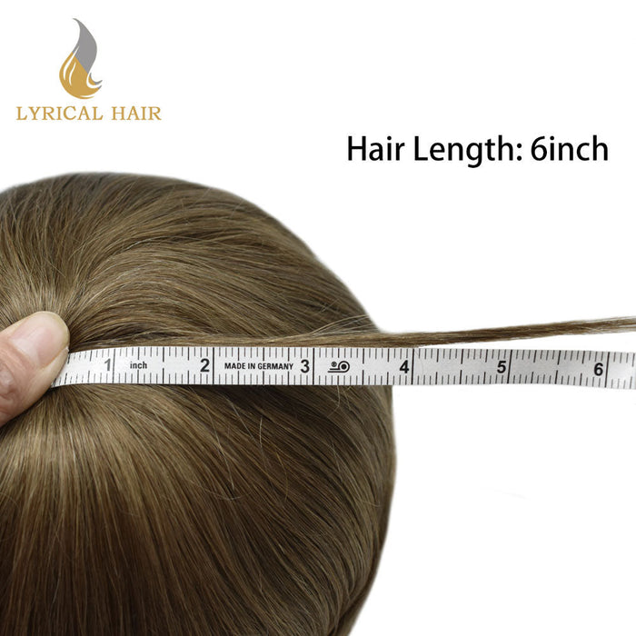 LYRICAL HAIR Men Hair System Full Poly 0.12mm Thickness Men Toupee Hairpieces