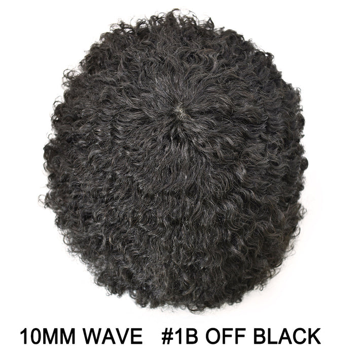 LYRICAL HAIR Afro Men Hair System US Stock French Lace with Injected PU Skin Non Surgical Mens Toupee for African American Mens Hair Unit